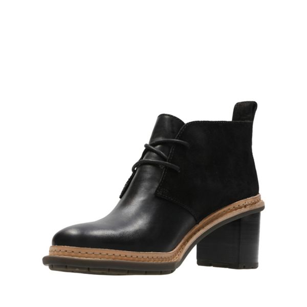 Clarks Womens Trace Glow Ankle Boots Black | UK-7014356